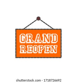 Grand reopening text vector vintage made for reopening after Covid19 outbreak