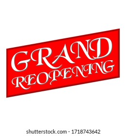 Grand reopening text vector vintage made for reopening after Covid19 outbreak
