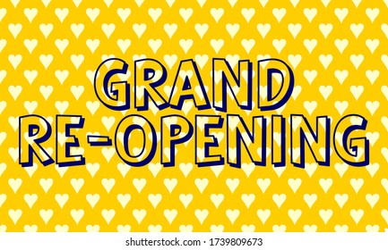 Grand re-opening text vector vintage made for reopening after Covid19 outbreak