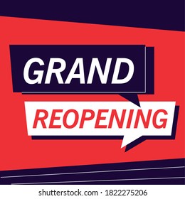 grand reopening, we are working again vector illustration design