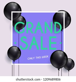 Grand Sale Banner. Can be used for website and mobile website banners, web design, posters, email and newsletter designs.