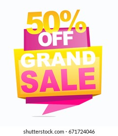 Grand sale banner. Vector illustration.
