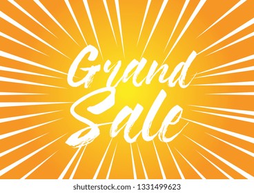 grand sale, beautiful greeting card background or banner with pop art theme. design illustration