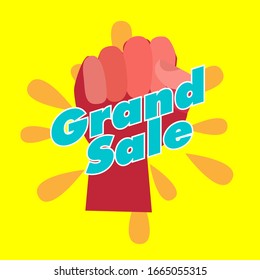 grand sale, beautiful greeting card background or template banner with labour theme. vector design illustration