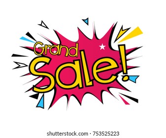 Grand Sale, Beautiful greeting card poster vector