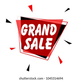 grand sale, sign with red label