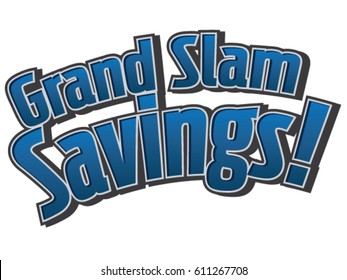 Grand Slam Savings Baseball Vector Headline