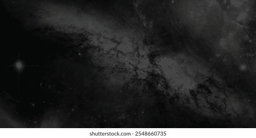 Cenário do grande espaço captando a beleza das nuvens de nebulosas escuras em espiral contra o pano de fundo de uma expansão cósmica intemporal
