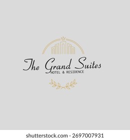 Das Vektorlogo-Design der Grand Suites ist für Hotel- und Residenzbetriebe geeignet. 