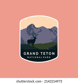 Grand Teton National Park Emblem patch logo illustration