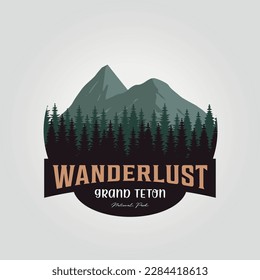 grand teton national park logo icon design vector illustration