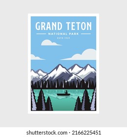 Grand Teton National Park poster vector illustration design