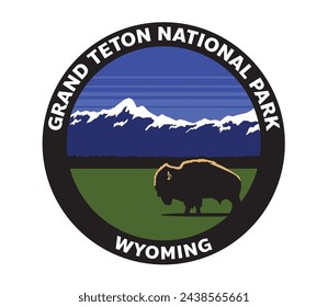 Logotipo vectorial del Parque Nacional Grand Teton de Wyoming