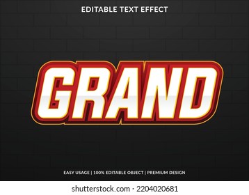 grand text effect editable template use for business logo and brand