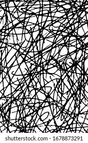 Grand texture of chaotic hand-drawn doodles. Overlay template. Vector illustration