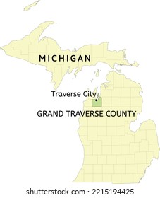 Grand Traverse County And City Of Traverse City Location On Michigan State Map