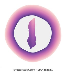 Grand Turk Island icon. Colorful gradient logo of the island. Purple red Grand Turk rounded sign with map for your design. Vector illustration.