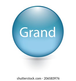 Grand word blue button