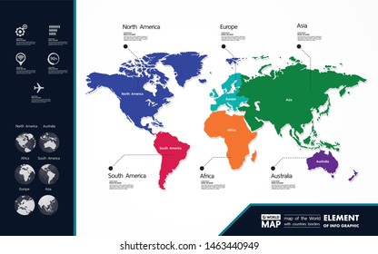 Grand world map graphic element vector illustration.