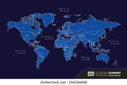 Grand world map graphic element vector illustration.