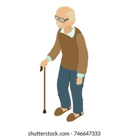 Grandad icon. Isometric illustration of grandad vector icon for web