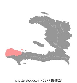 GrandAnse department map, administrative division of Haiti. Vector illustration.