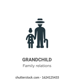 Grandchild glyph icon vector on white background. Flat vector grandchild icon symbol sign from modern family relations collection for mobile concept and web apps design.