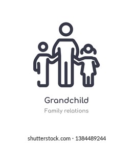 grandchild outline icon. isolated line vector illustration from family relations collection. editable thin stroke grandchild icon on white background
