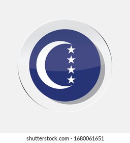 Grande Comore Country Flag Circle icon with a white background