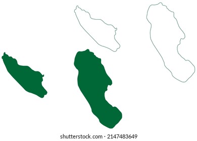 Grande Soeur and Petite Soeur island (Republic of Seychelles, Indian Ocean, Inner Islands) map vector illustration, scribble sketch Big Sister and Small Sister Island map