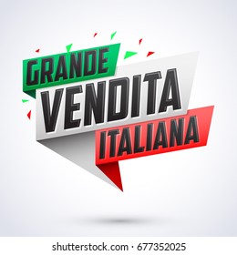 Grande Vendita Italiana, Italian Big Sale italian text, vector modern colorful banner