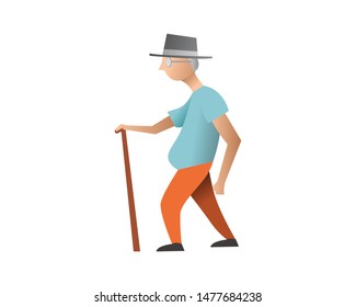 grandfather of character design vector flat color