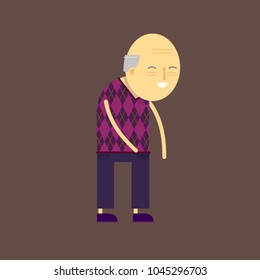 Grandfather character. Vector flat illustration.