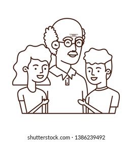 grandfather with children avatar character