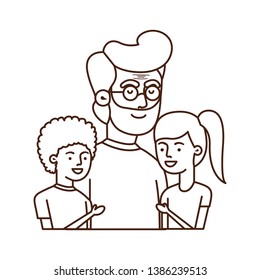 grandfather with children avatar character