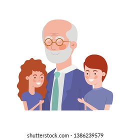 grandfather with children avatar character