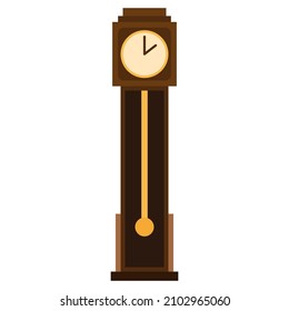 grandfather clock flat clipart vector illustration