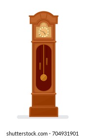 Grandfather Clock Icon. Clipart Image Isolated On White Background