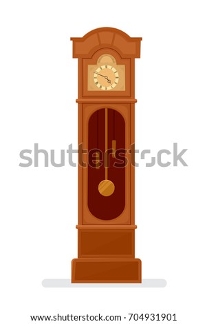 Grandfather clock icon. Clipart image isolated on white background