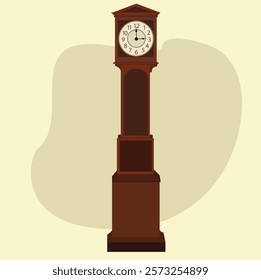 Grandfather clock icon. vintage longcase grandfather clock