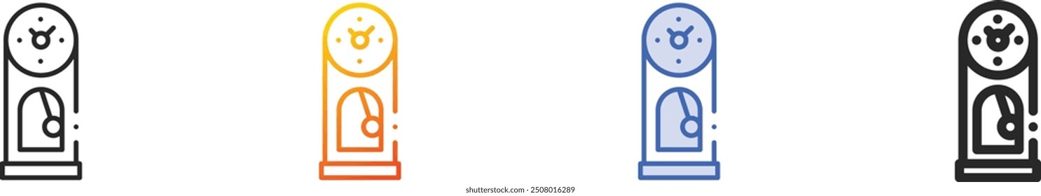 grandfather clock icon.Thin Linear, Gradient, Blue Stroke and bold Style Design Isolated On White Background