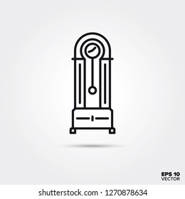 grandfather clock line icon vector illustration. Home decoration and interior symbol.
