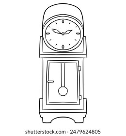 Vector de contorno dibujado a mano de la ilustración de la vista arriba-abajo