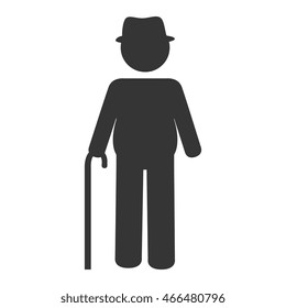 grandfather eld pictogram, isolated flat icon design