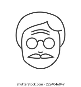 Grandfather face simple icon isolated on white