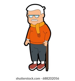 Grandfather faceless cartoon