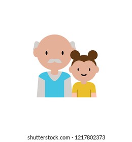 grandfather, granddaughter cartoon icon. Element of family cartoon icon for mobile concept and web apps. Detailed grandfather, granddaughter icon can be used for web and mobile