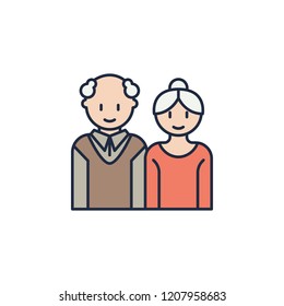 Grandfather and grandmother cartoon icon. Element of family icon for mobile concept and web apps. Cartoon Grandfather and grandmother icon can be used for web and mobile