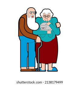 Grandfather and grandmother. Grandpa and Grandma. pensioners Vector illustration