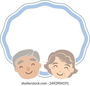 Grandfather and Grandmother's Respect-for-Senior-Citizens Day dusty blue frame